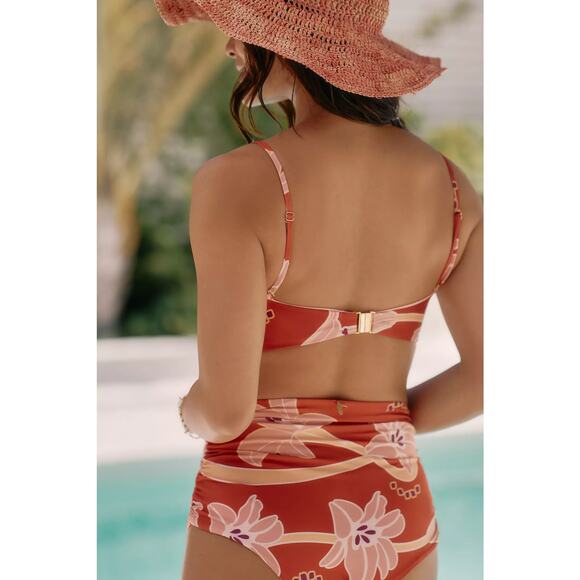 Juan de Dios Albatross Bow Bikini Top Orange Size 4 - Picture 2 of 7